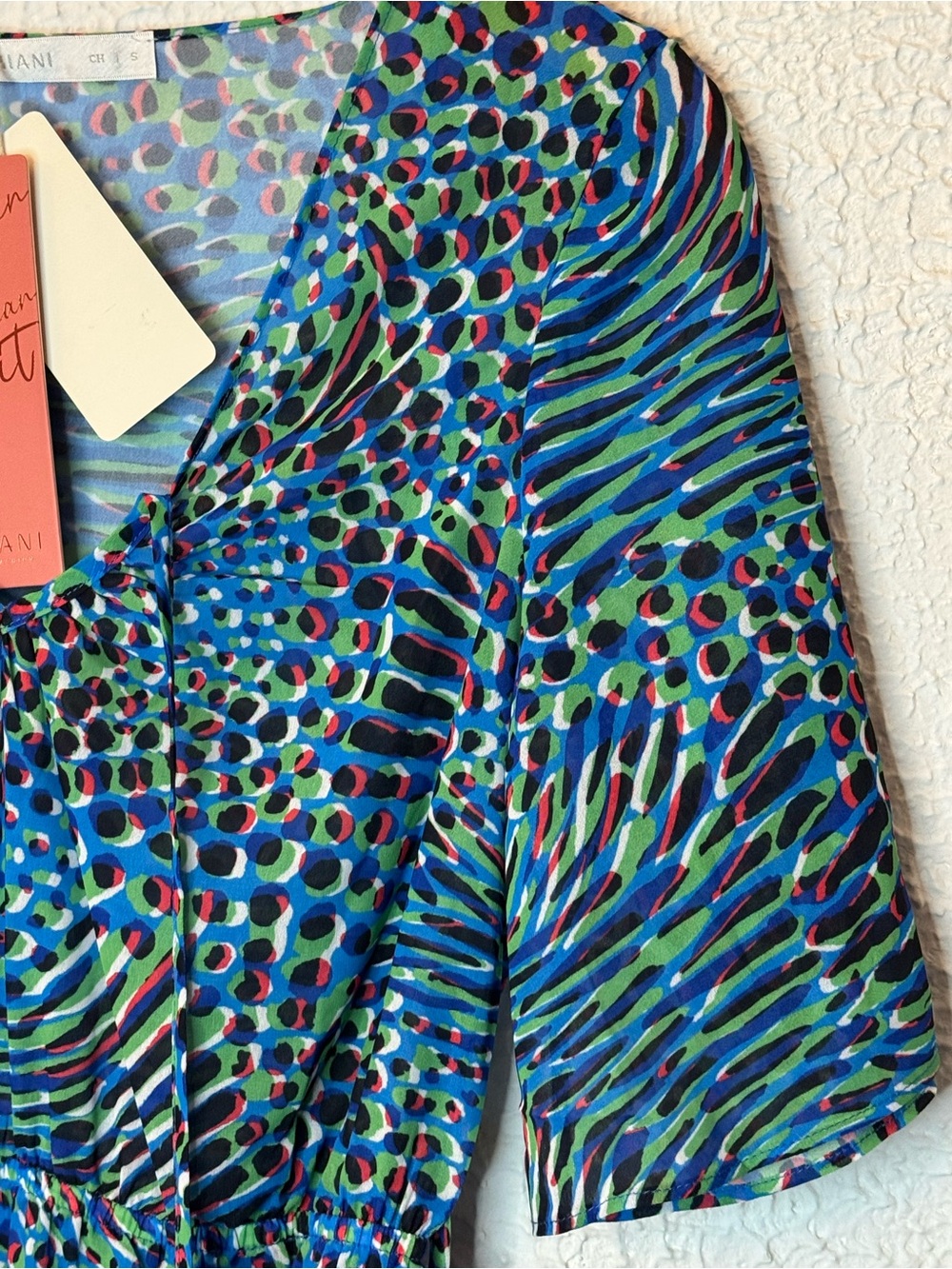 Blue Multicolor Printed Swim Coverup Tunic - Picture 2 of 16